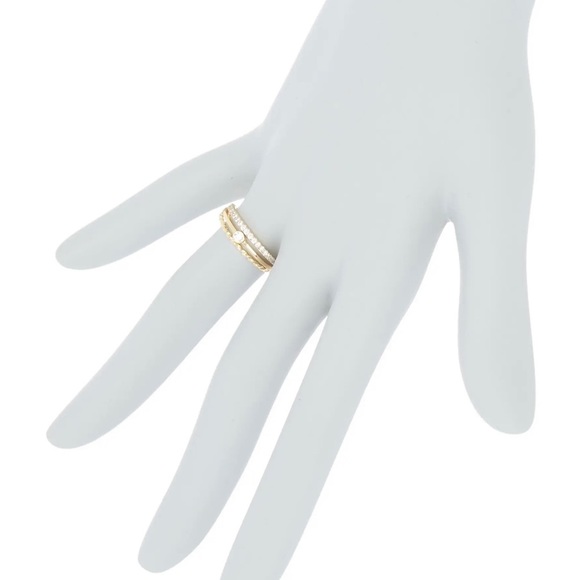 Adornia 14k gold-plated cubic zirconia stacking rings, set of 3 - Picture 3 of 4